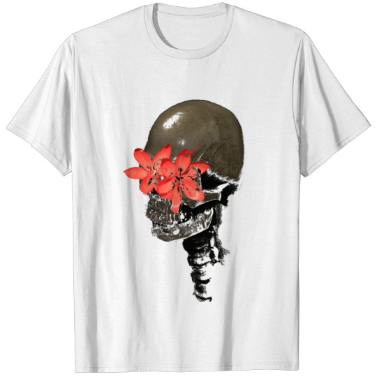 Discover Skull with Flower Eyes T-shirt