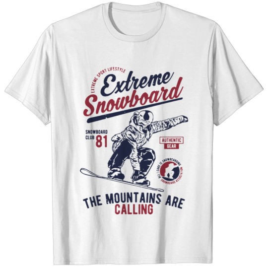 Discover Extreme Snowboard Snowboarding T-shirt