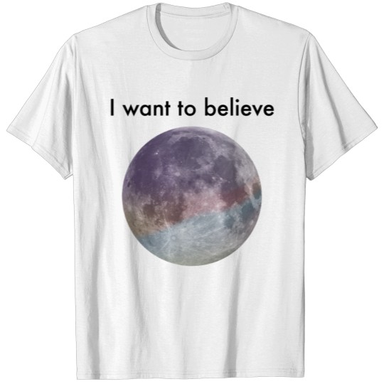 Discover "I want to believe" Pastel Full Moon T-shirt