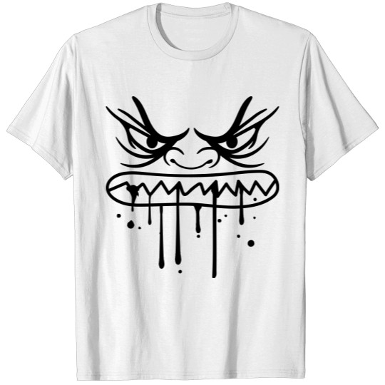 Discover evil eyes horror eat hunger face bite teeth crunch T-shirt