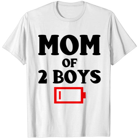 Discover Tired Mom Of 2 Boys Funny Mother Of Two Sons T-shirt
