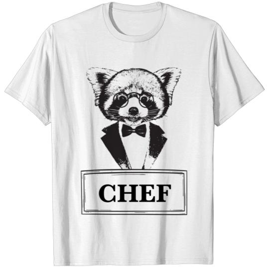 Red Panda chef name badge T-shirt
