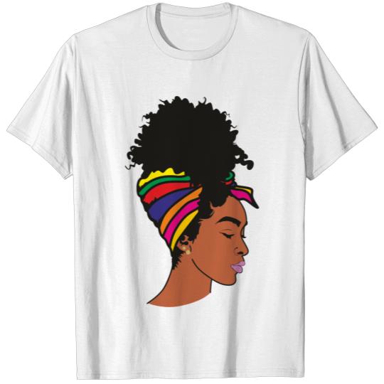 Discover Amazing Afro Woman with African bandana T-shirt
