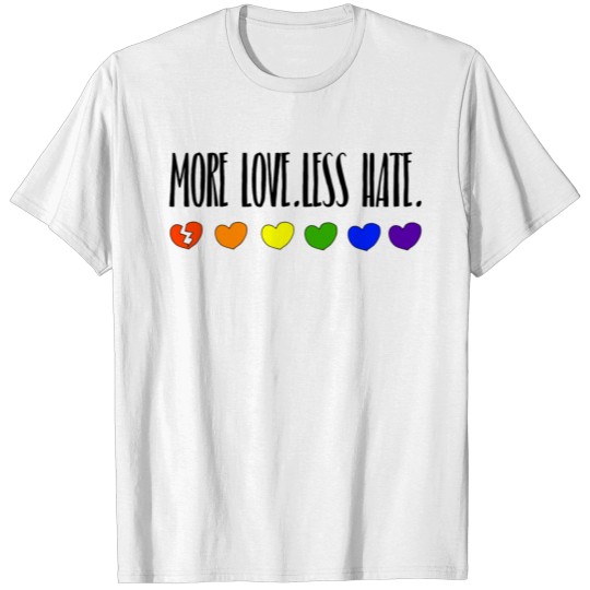 Discover More love less hate LGBT hearts Gay Pride CSD T-shirt