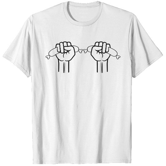 barbecue 2 sausages delicious hunger apron barbecu T-shirt