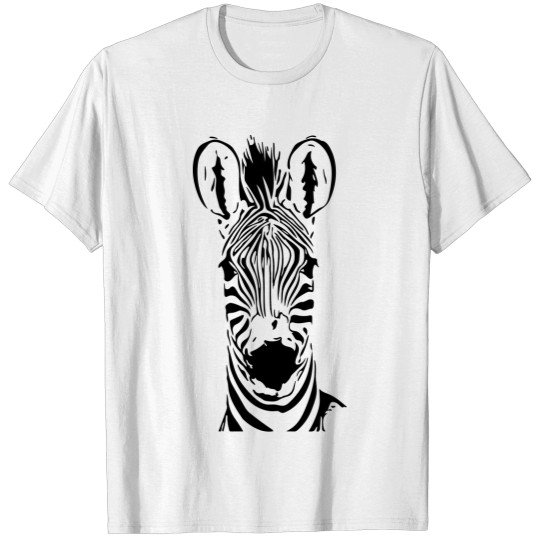 Discover Zebra face black and white striped T-shirt