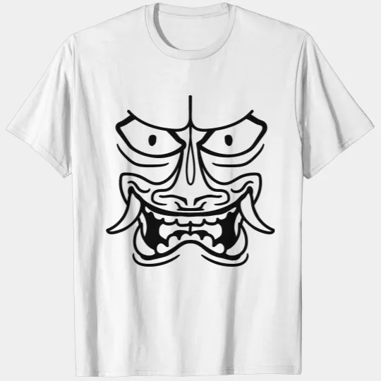 face head evil asian demon mask japanese chinese d T-shirt