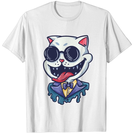 Discover cat crazy sunglasses suit bow tie gift T-shirt