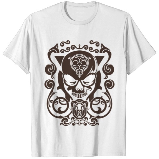 Discover brown tribal skull T-shirt