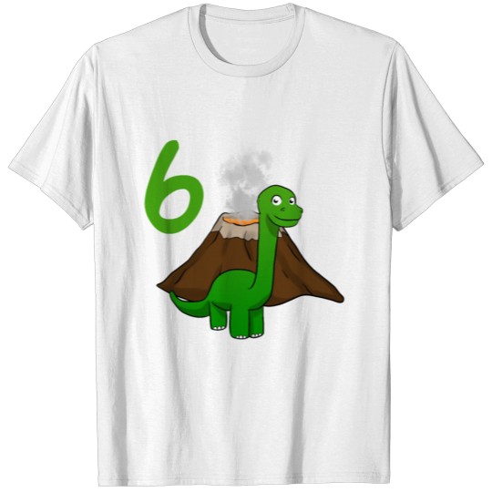 Discover 6 Birthday Dino Six Dinosaurs Bday Birthday T-shirt
