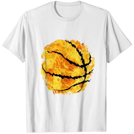 Discover Burning basketball on fire with ripped outline T-shirt