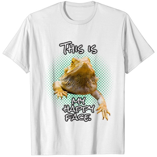 Discover This Is My Happy Face Bearded Dragon Funny Reptile T-shirt