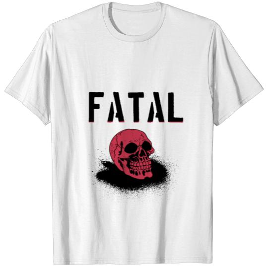 Discover Fatal red skull T-shirt