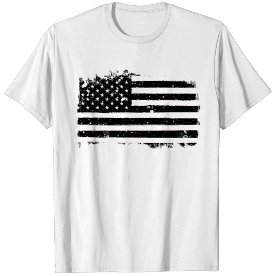 Discover American Flag Black White Vintage T-shirt