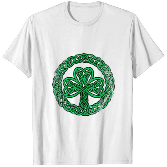 Discover Irish Celtic Knot Shamrock Distressed Clover T-shirt