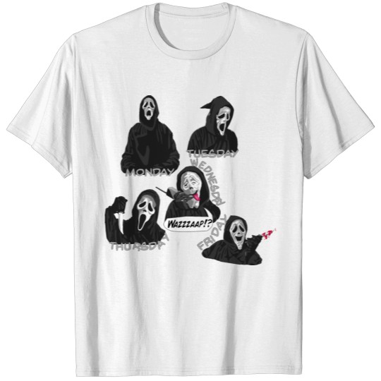Discover Ghost face scream days of the week design T-shirt