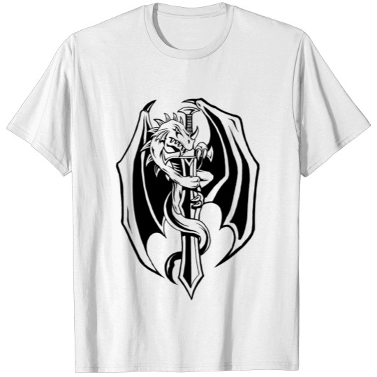 Discover Black and white dragon T-shirt