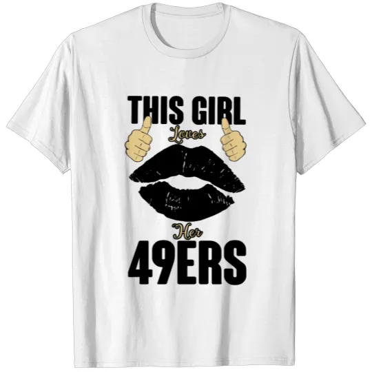 Discover 49ers Football Lips Football T-shirt