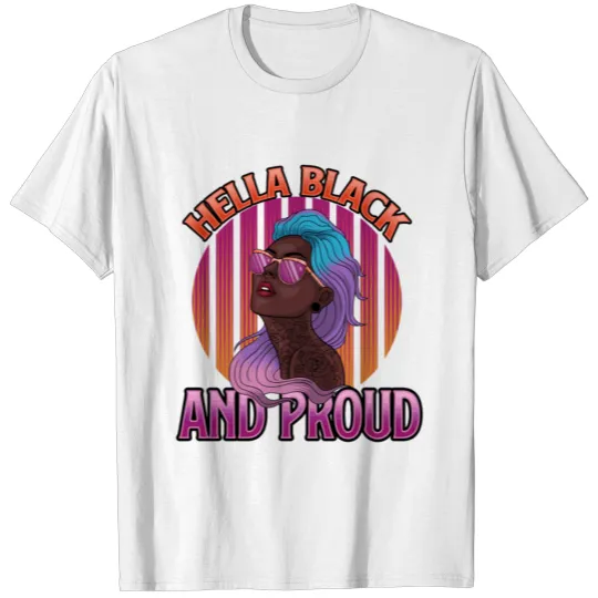Hella Black And Proud Vintage Punk Tattoo Inked Ro T-shirt