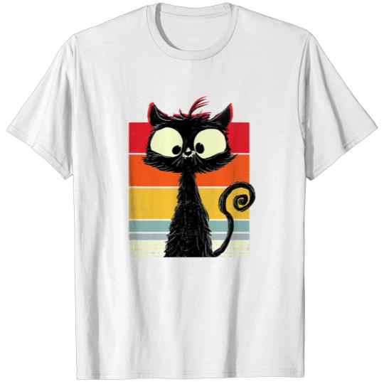 Vintage Cat Black Cat Cat Owner Gift Retro Cat T-shirt
