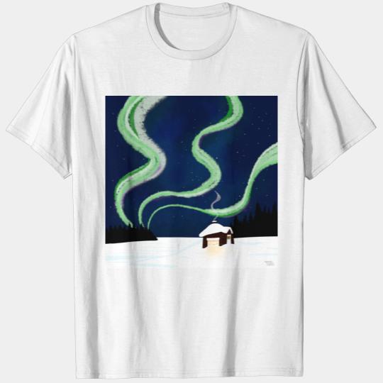 Northern lights Lavvuu - wilderness hut T-shirt