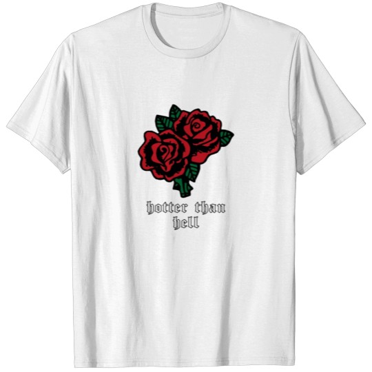 Hotter Than Hell Soft Grunge Aesthetic Red Rose Fl T-shirt