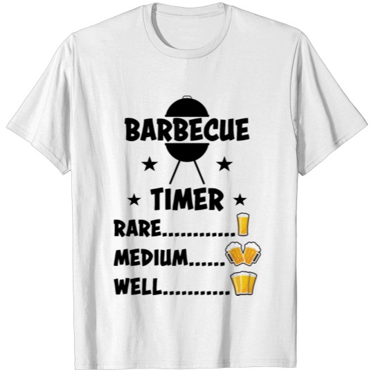 Discover Barbecue Timer Funny BBQ Beer Men Grilling Gift T-shirt