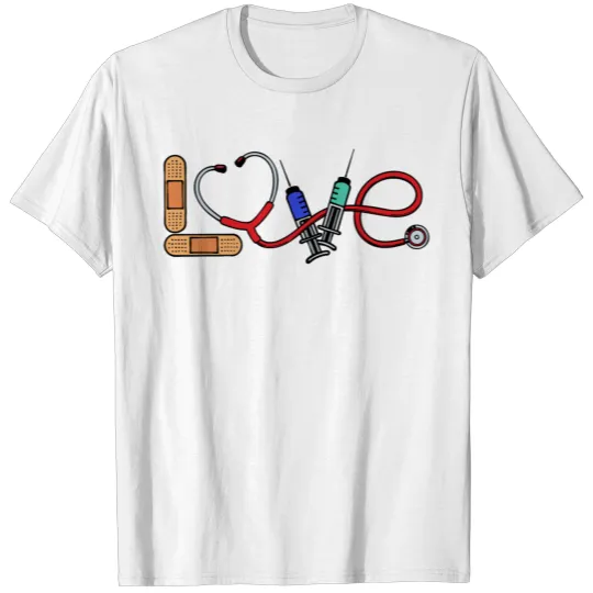 Discover Love Plaster Injection Social Worker Stethoscope T-shirt