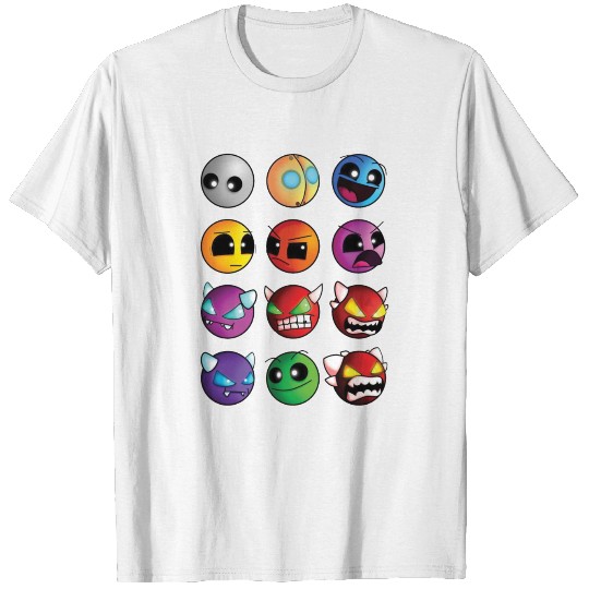 geometry dash difficulty demon faces T-shirt