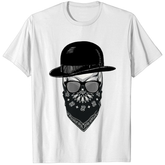 Discover Black and white skull T-shirt