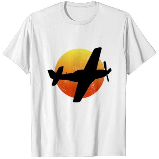 Discover P51 Mustang Silhouette Sunset Military WW2 P51p51 T-shirt