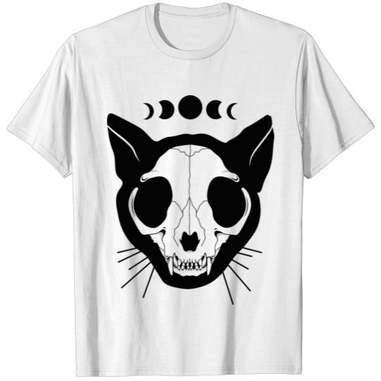 Discover Cat skull gothic design T-shirt