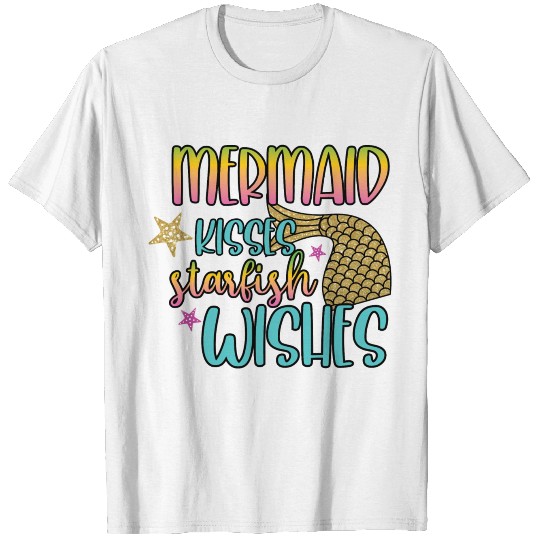 mermaid kisses starfish wishes tee for women T-shirt