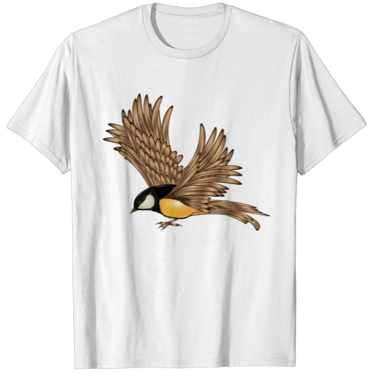 Discover Drawing of a flying titmouse T-shirt