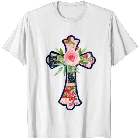 Discover Floral Patchwork Cross Premium T-shirt