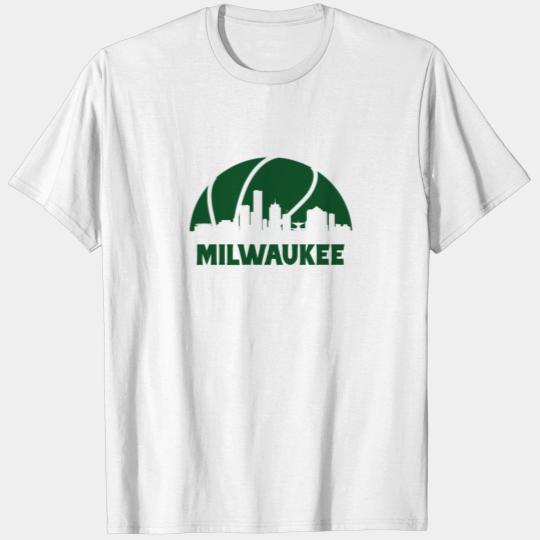 Milwaukee Basketball Fan Skyline Gift T-shirt