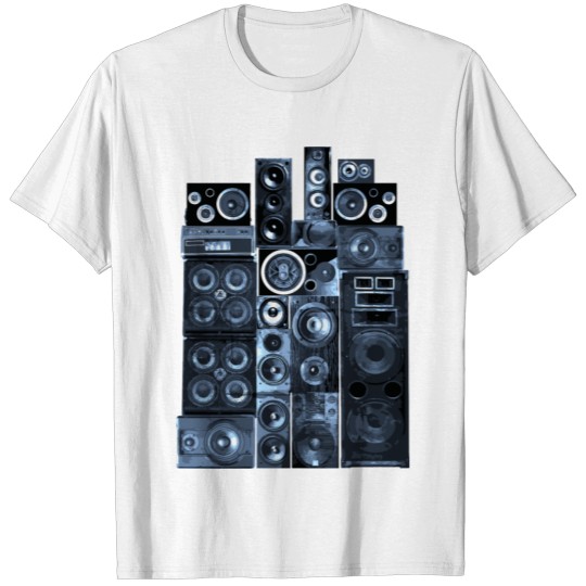 Discover Wall Of Sound Music Speakers Amp Stereo T-shirt