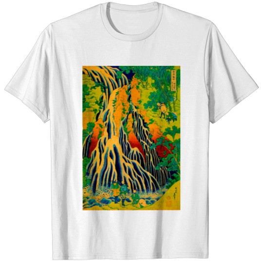 Discover Vibrant Waterfall Japanese Woodblock Art T-shirt