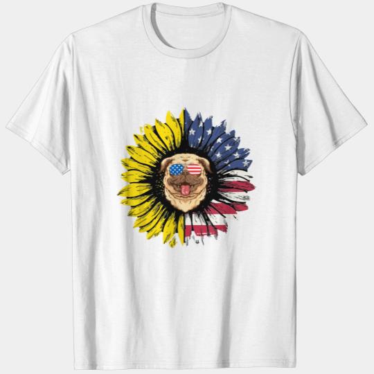 DOG MERICA FLOWER T-shirt