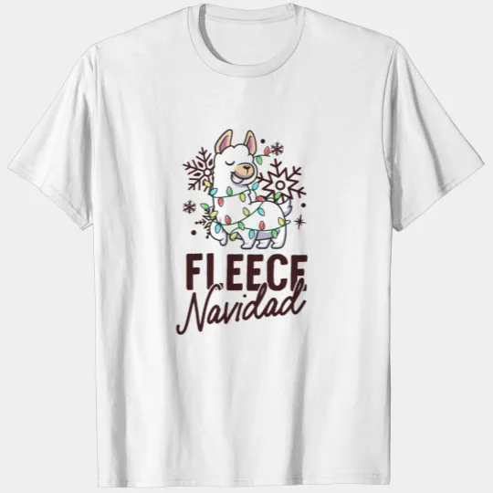 Fleece Feliz Navidad Llama Sheep Pun Spanish T-shirt
