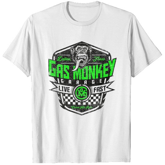 Gas Monkey Garage Neon Green Letter Fill Pos 3781 T-shirt