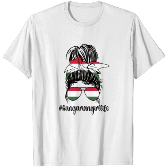 Discover Proud Hungarian Girl Hungary Flag Hungarian Roots T-shirt