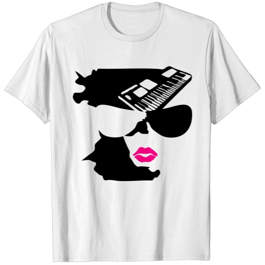 Discover piano music keyboard bezel lip mouth T-shirt