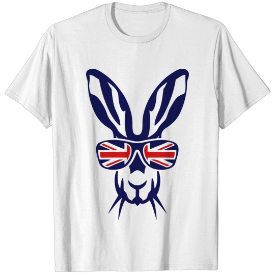 Discover hare rabbit head bezel english flag 1 T-shirt