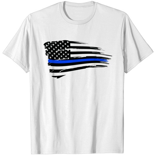 Discover Thin blue line flag T-shirt