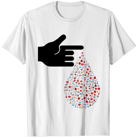 Discover Diabetes Blood Drop Medical Icons T-shirt