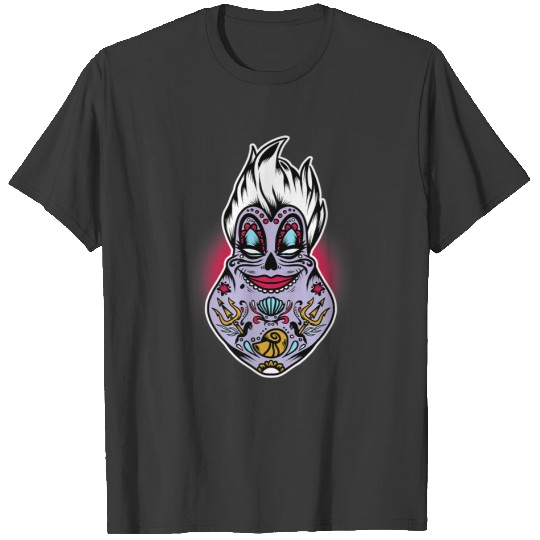 Disney Villains Halloween Ursula Sugar Skull Pre T-Shirts