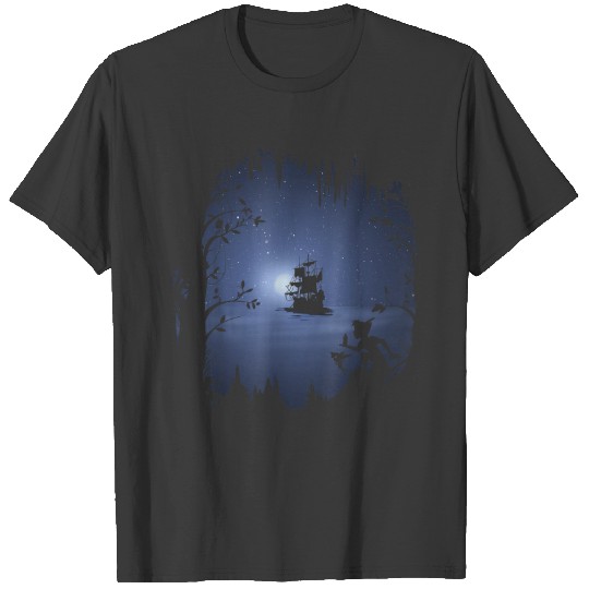 Discover Disney Peter Pan Moonlit Pirate Ship Silhouette T-Shirts