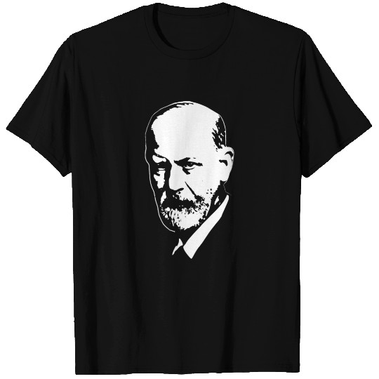 Sigmund Freud White On Black T-shirt