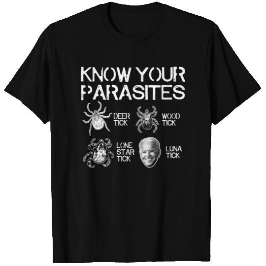 Know Your Parasites Tick Biden Print On Back T-Shirt